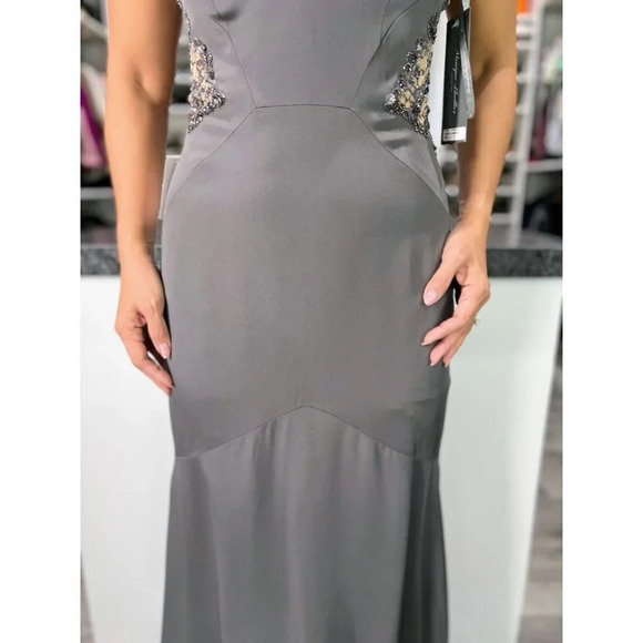 NWT Monique Lhuillier Gray Luxury Pageant Formal Gown $5995 - Picture 5 of 15